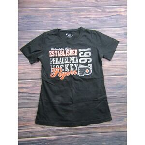G-III Sports Womens Medium Philadelphia Flyers Black Short Sleeve Tee T Shirt
